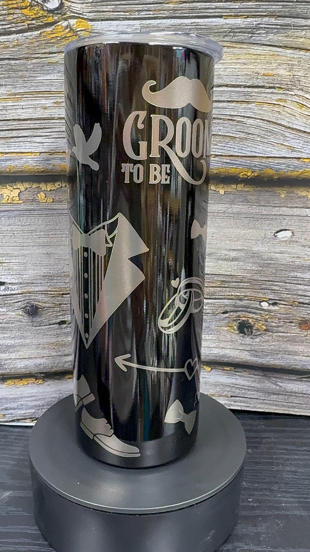 Lucky Mr. – 20 oz Black Stainless Steel Tumbler ("She Said Yes!")
