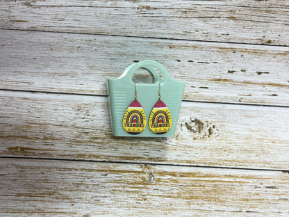 Teacher Pencil Rainbow Wood Earrings