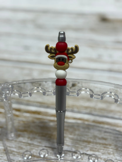 Santa Reindeer Beaded Pen