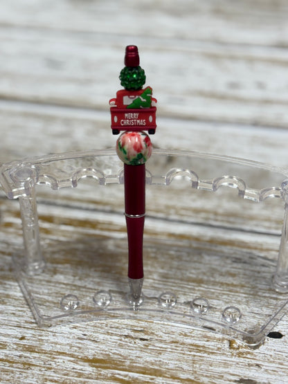 Merry Christmas Truck Beaded Pen