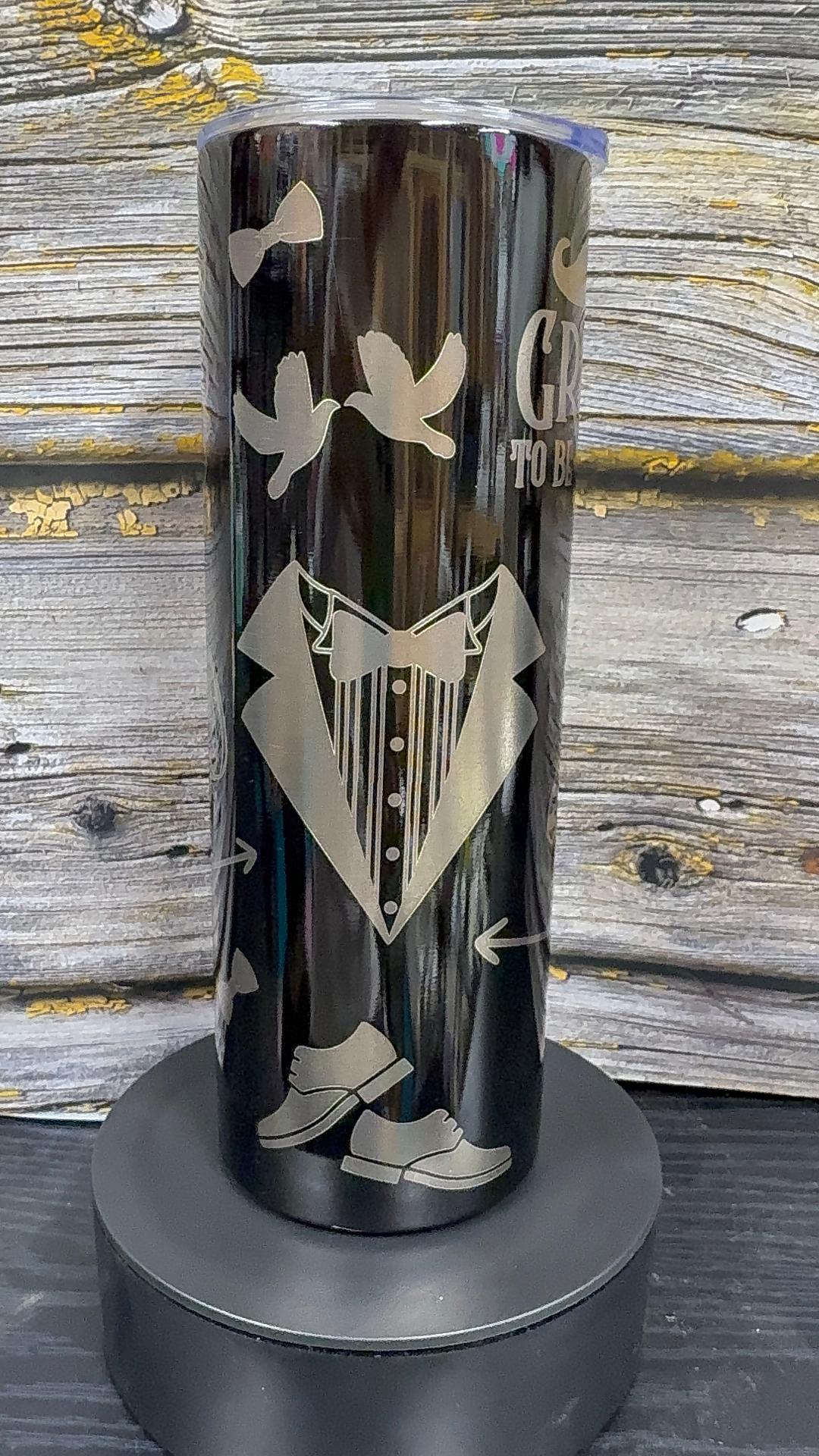 Lucky Mr. – 20 oz Black Stainless Steel Tumbler ("She Said Yes!")