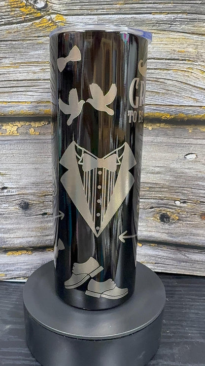 Lucky Mr. – 20 oz Black Stainless Steel Tumbler ("She Said Yes!")