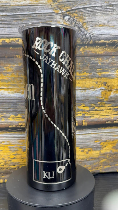 Kansas University 20 oz Powder-Coated Stainless Steel Tumbler
