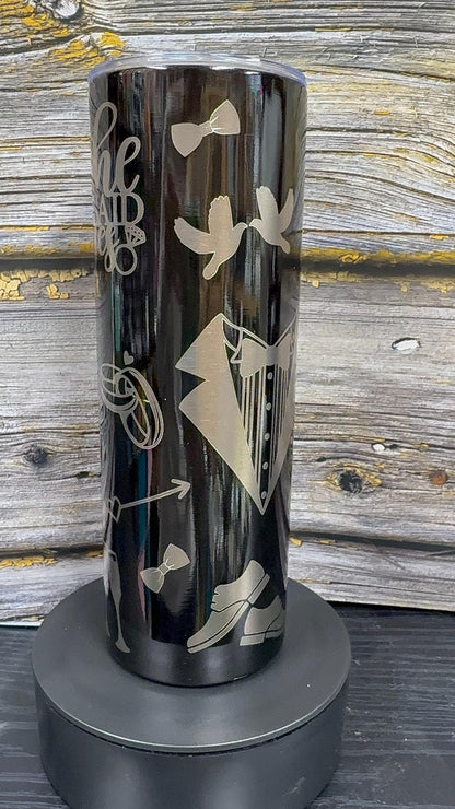 Lucky Mr. – 20 oz Black Stainless Steel Tumbler ("She Said Yes!")