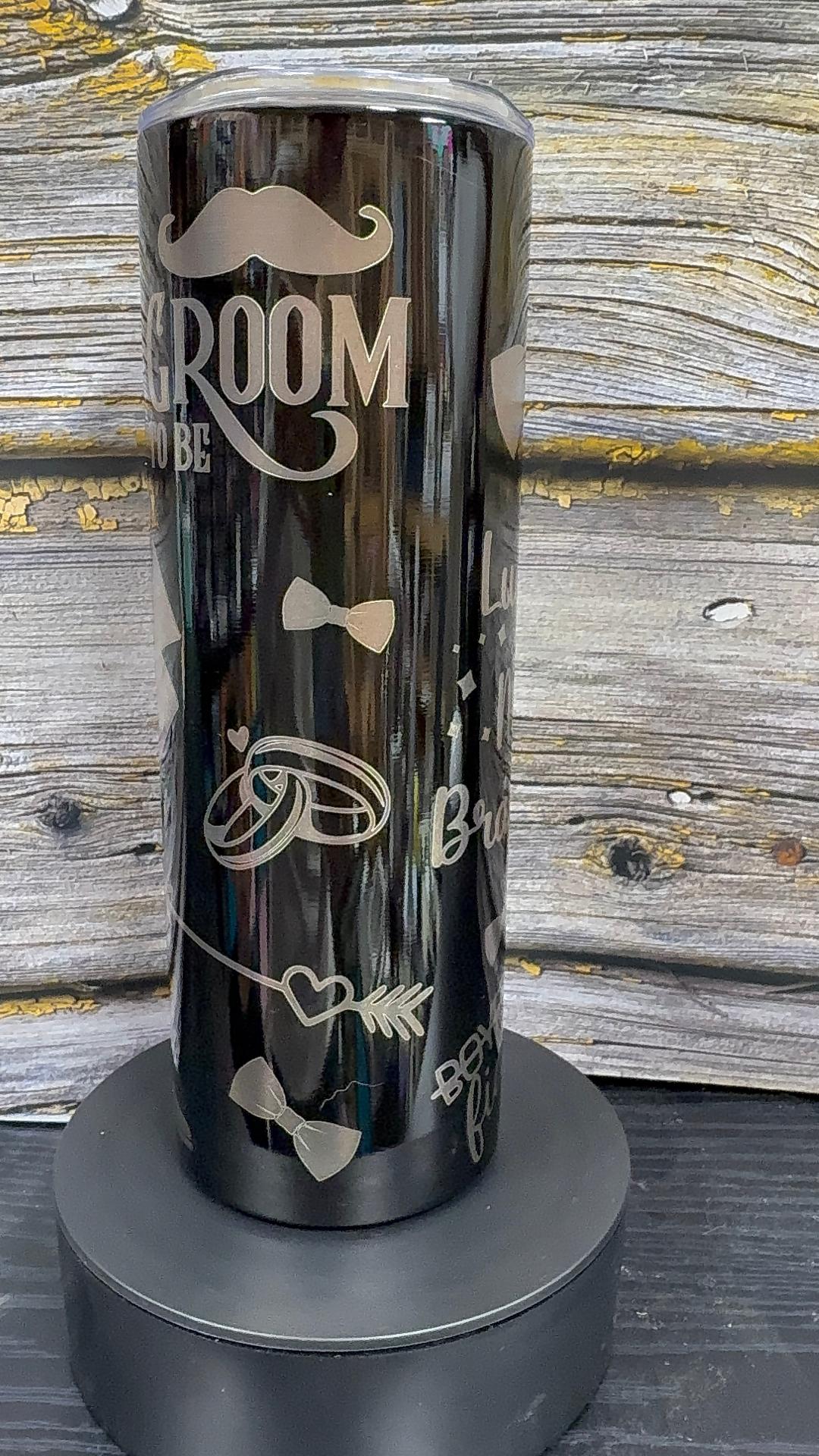 Lucky Mr. – 20 oz Black Stainless Steel Tumbler ("She Said Yes!")